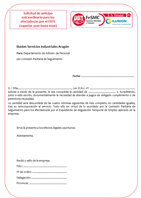 Solicitudes Y Permisos Ugt Ilunion Outsourcing Industriales